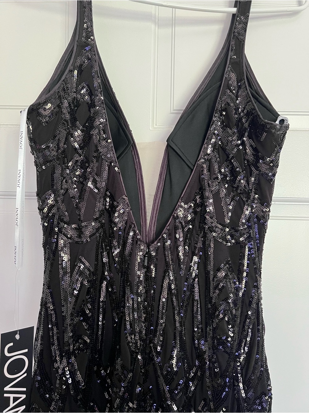NWT Jovani Black Sequin Embellesed Mermaid Gown Style 23027 Size 14 - Picture 7 of 9